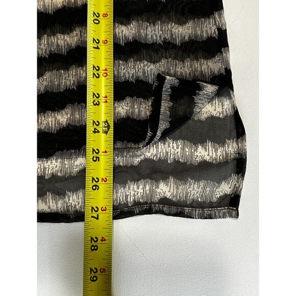 Samlin Ladies Womens Shirt Top Blouse Large Black Striped Summer See through - Picture 7 of 9